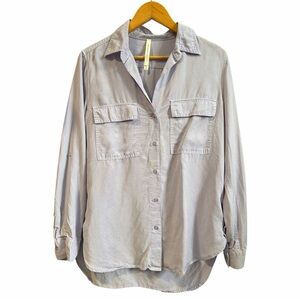 Babaton Aritzia Lilac Relaxed Utility Poplin Button-up Shirt, size S